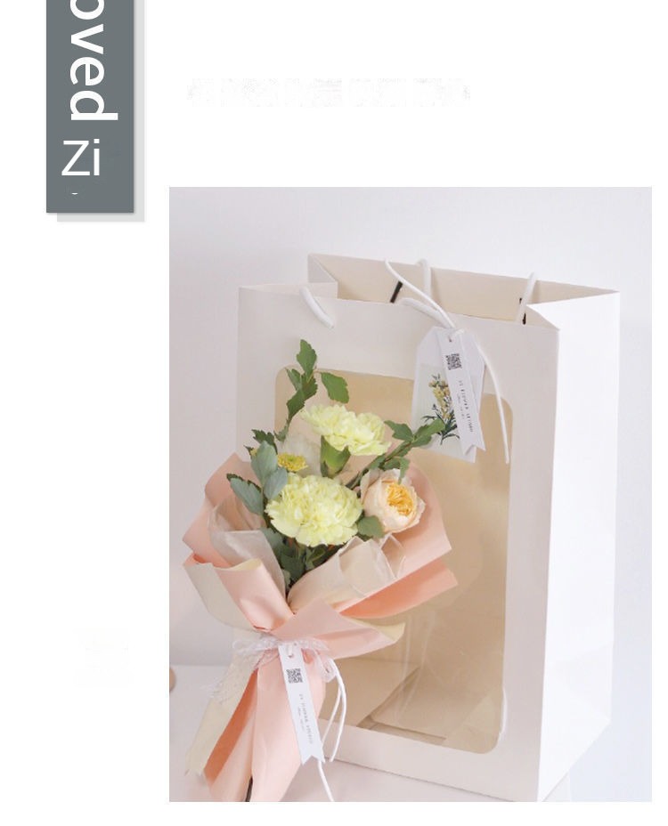 Flower display bag，Clear window tote bag，Gift bag