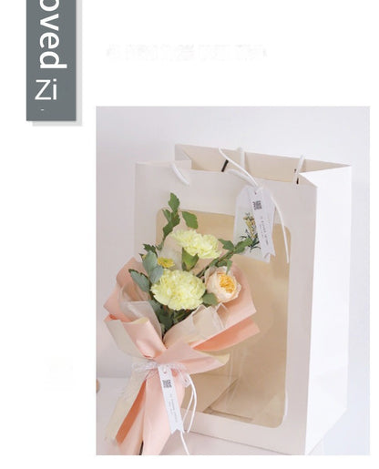 Flower display bag，Clear window tote bag，Gift bag