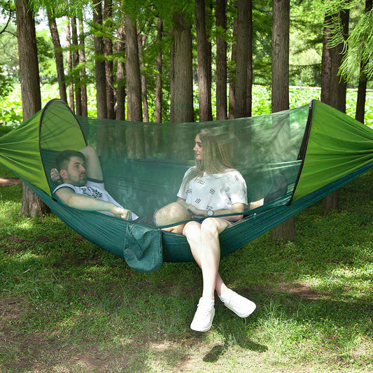 Double hammock outdoor mosquito-proof, sun-shading and rollover-proof single camping swing