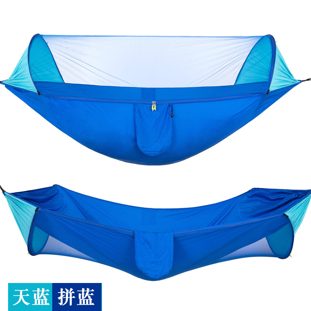 Double hammock outdoor mosquito-proof, sun-shading and rollover-proof single camping swing