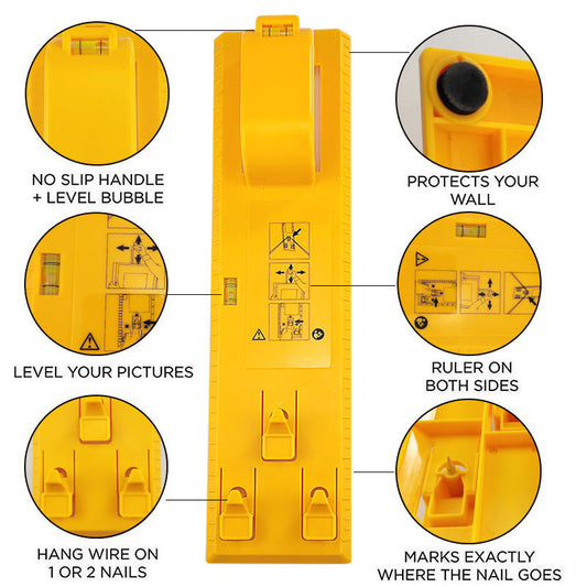 Picture frame hanging tools, carpentry hanging tools, picture frames wall positioning accuracy