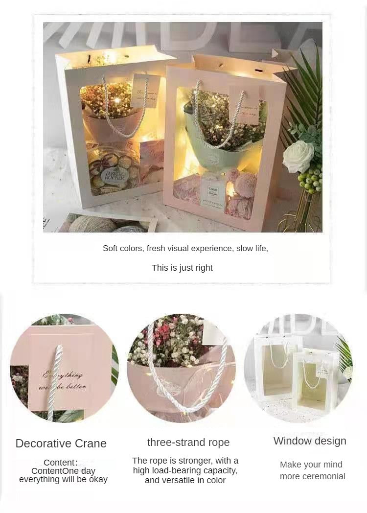 Flower display bag，Clear window tote bag，Gift bag