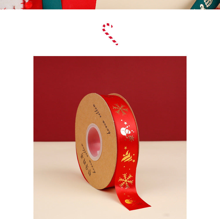 SC-Christmas Gift Wrapping,Ribbon,Colored Ribbon,Foil-Stamped DIY Gift Box,Decorative Satin Ribbon.Wholesale Floral Packaging Materials