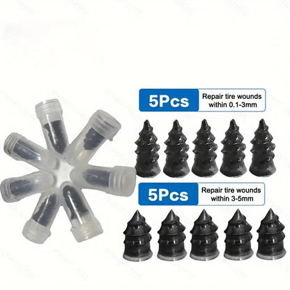 Vacuum Car Tire Repair Rubber Nails Set, Universal Tubeless Tire Screws, Repair Tool Accessories Pack For Motorcycle And Truck