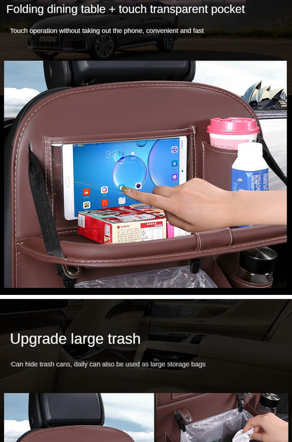 Car foldable garbage bag, touch screen transparent pocket