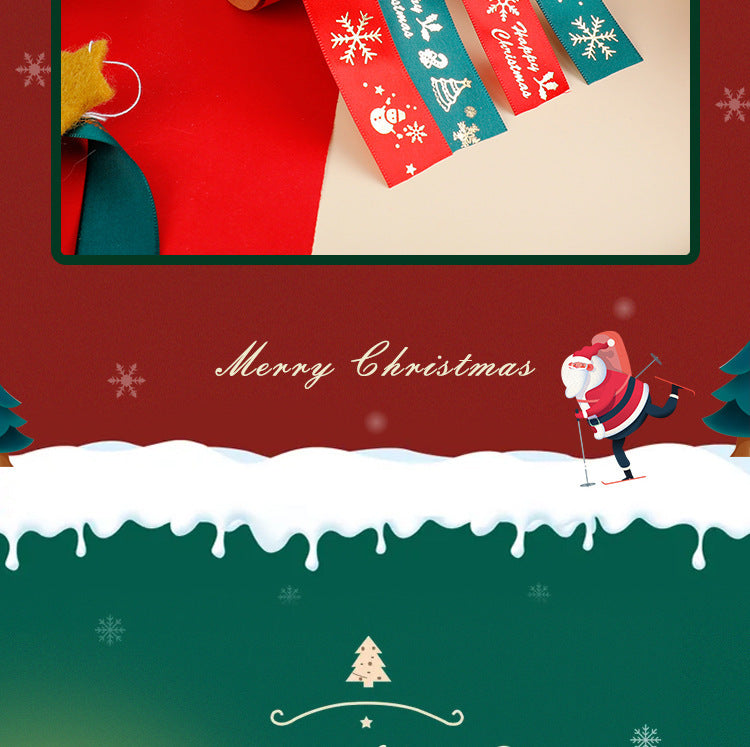 SC-Christmas Gift Wrapping,Ribbon,Colored Ribbon,Foil-Stamped DIY Gift Box,Decorative Satin Ribbon.Wholesale Floral Packaging Materials
