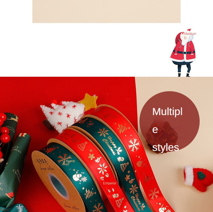 SC-Christmas Gift Wrapping,Ribbon,Colored Ribbon,Foil-Stamped DIY Gift Box,Decorative Satin Ribbon.Wholesale Floral Packaging Materials