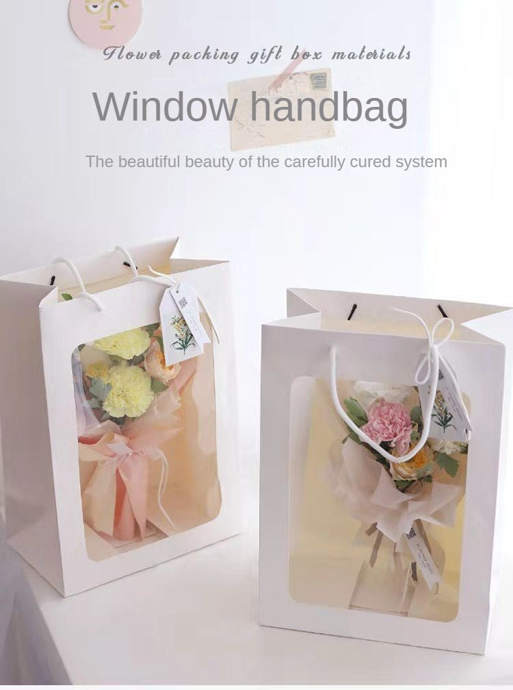 Flower display bag，Clear window tote bag，Gift bag