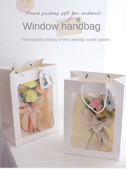 Flower display bag，Clear window tote bag，Gift bag