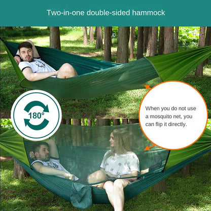 Double hammock outdoor mosquito-proof, sun-shading and rollover-proof single camping swing