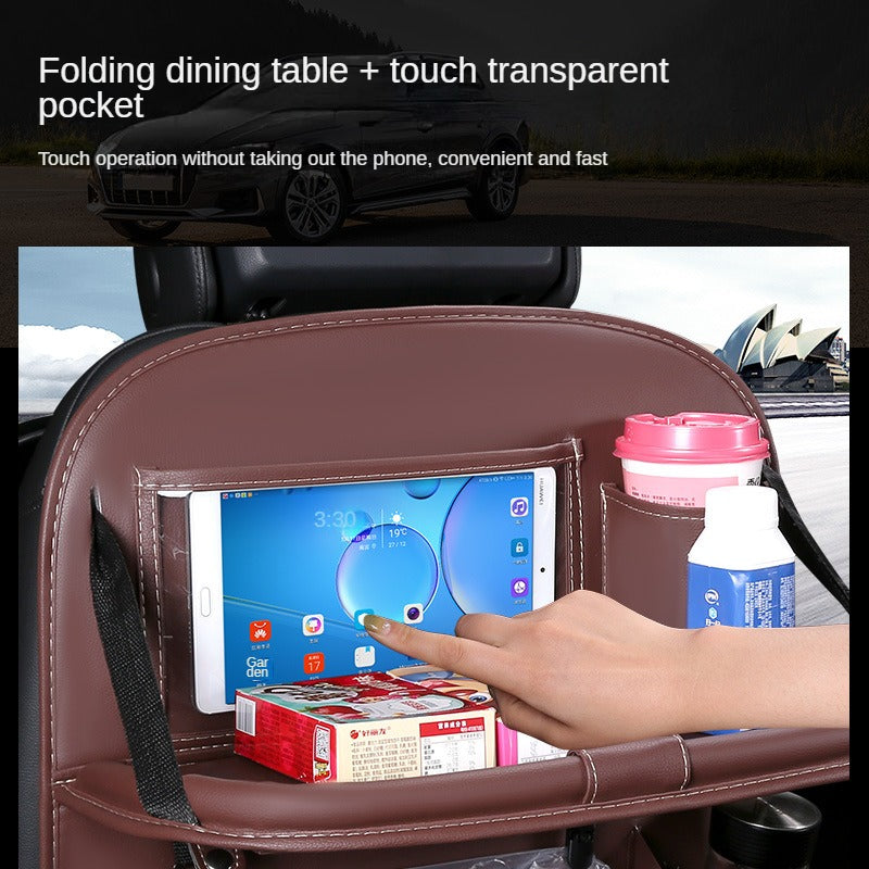 Car foldable garbage bag, touch screen transparent pocket
