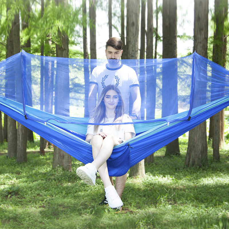 Double hammock outdoor mosquito-proof, sun-shading and rollover-proof single camping swing