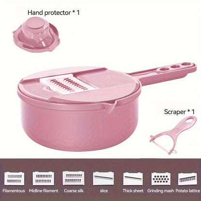 12-in-1 Multi-Functional Vegetable Chopper and Slicer - Perfect for Cutting, Shredding, and Grating Carrots, Potatoes, and Radishes - Ideal for Hotel and Commercial Kitchens