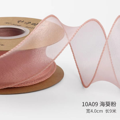 SJ-Gold Edging,Fish Tail Organza Ribbon,Polyester Organza Floral Ribbon,Cake Box Gift Box Bow,Packaging Woven Ribbon,Ribbon