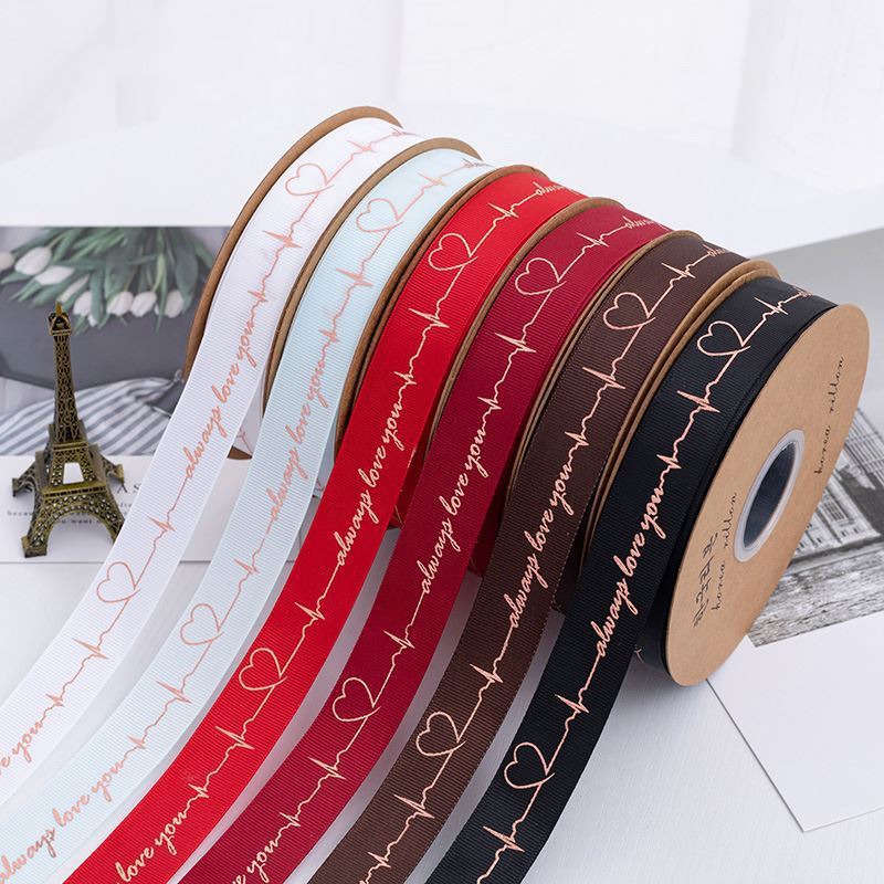 SN-Heartfelt pattern, gold foil ribbon with embossed texture