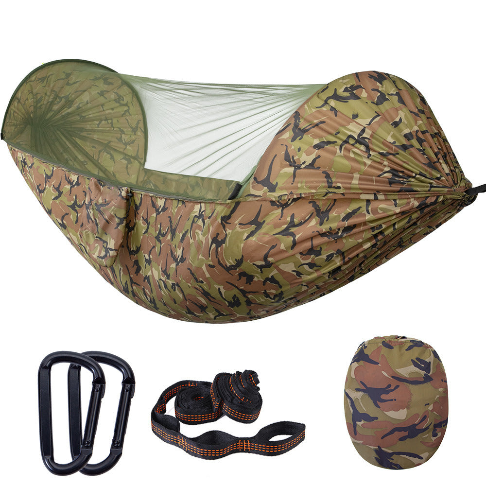 Double hammock outdoor mosquito-proof, sun-shading and rollover-proof single camping swing