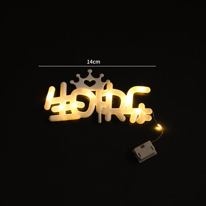 Party Ambience Lights Flower Packaging Bouquet Warm White Lights Happy Birthday Cake Decoration Lights Crown English Numbers Lights