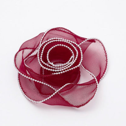 SJ-Gold Edging,Fish Tail Organza Ribbon,Polyester Organza Floral Ribbon,Cake Box Gift Box Bow,Packaging Woven Ribbon,Ribbon