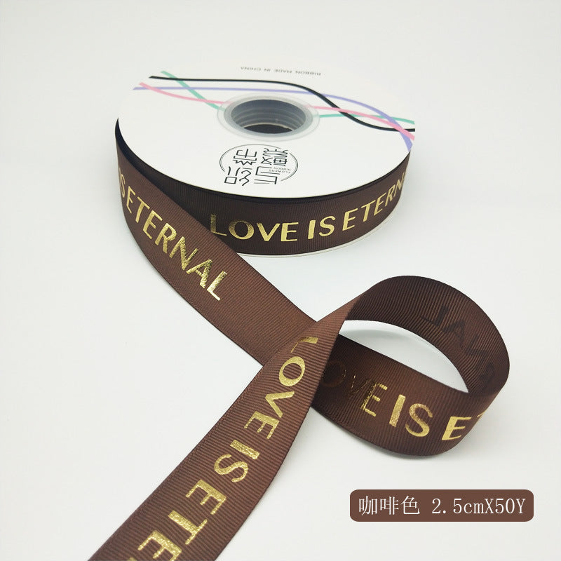 SN-Heartfelt pattern, gold foil ribbon with embossed texture