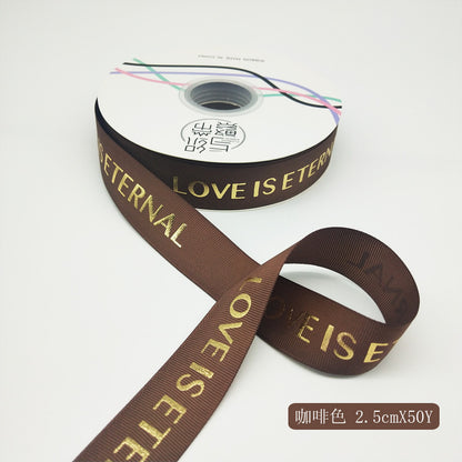 SN-Heartfelt pattern, gold foil ribbon with embossed texture