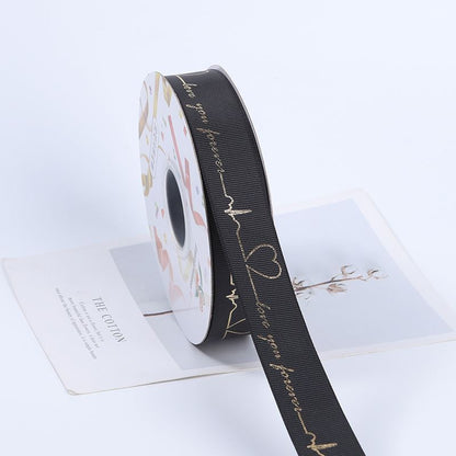 SN-Heartfelt pattern, gold foil ribbon with embossed texture