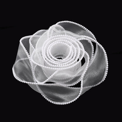 SJ-Gold Edging,Fish Tail Organza Ribbon,Polyester Organza Floral Ribbon,Cake Box Gift Box Bow,Packaging Woven Ribbon,Ribbon