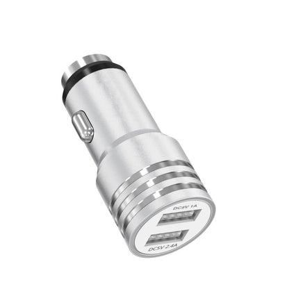 Manufacturers wholesale new 1A/2.4A car charger Glass breaker car charger dual USB one drive two car charger in stock