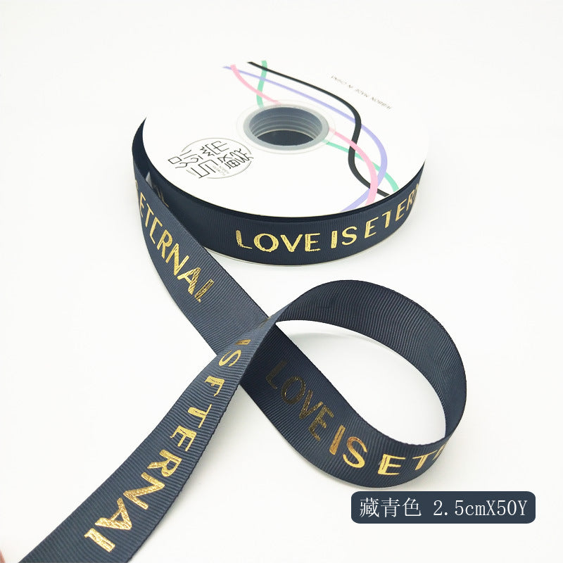 SN-Heartfelt pattern, gold foil ribbon with embossed texture