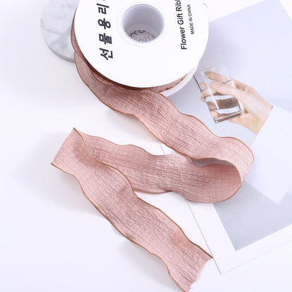 SP-fish-tail shaped ribbon，pleated shaped ribbon，wavy-edge organza ribbon，fresh flower packaging materials，bouquet ribbon