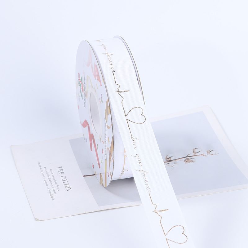 SN-Heartfelt pattern, gold foil ribbon with embossed texture