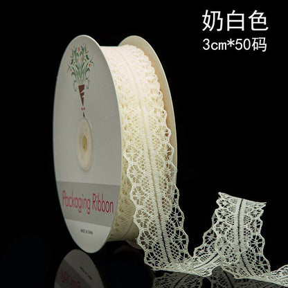 SR-3cm lace ribbon, garment and wedding dress accessories, fresh flower bouquets, gift bow ribbons, baking packaging.