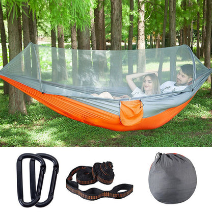Double hammock outdoor mosquito-proof, sun-shading and rollover-proof single camping swing