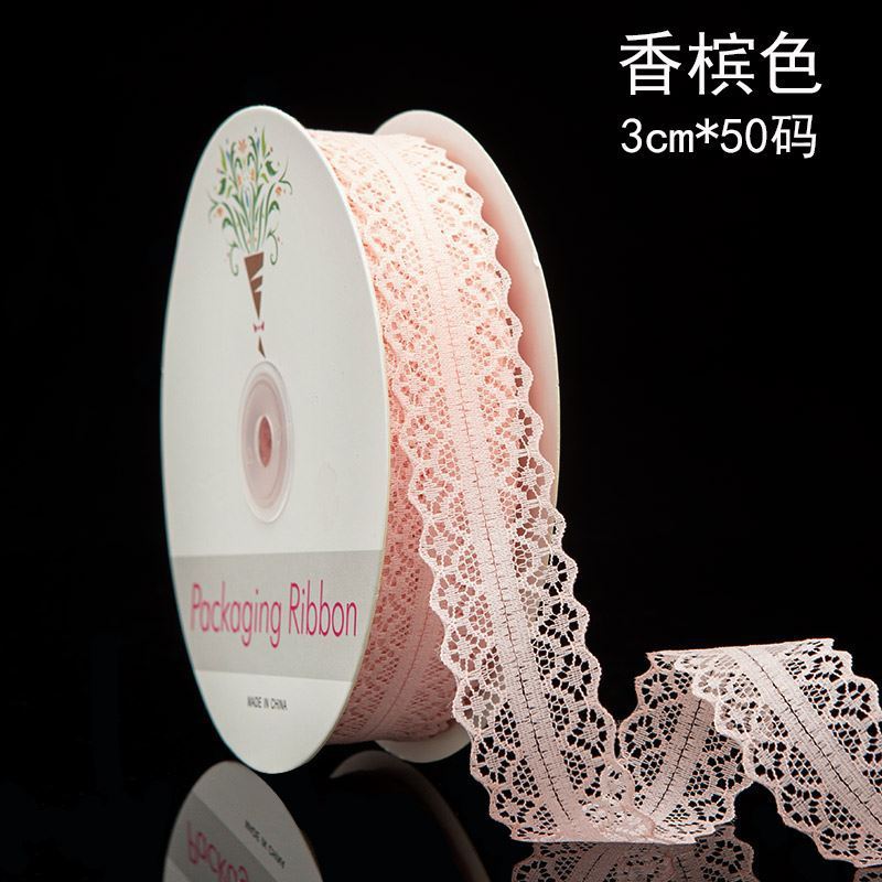 SR-3cm lace ribbon, garment and wedding dress accessories, fresh flower bouquets, gift bow ribbons, baking packaging.