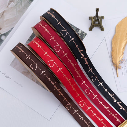 SN-Heartfelt pattern, gold foil ribbon with embossed texture