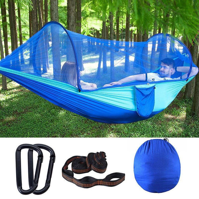 Double hammock outdoor mosquito-proof, sun-shading and rollover-proof single camping swing