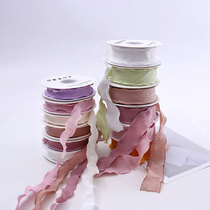 SP-fish-tail shaped ribbon，pleated shaped ribbon，wavy-edge organza ribbon，fresh flower packaging materials，bouquet ribbon