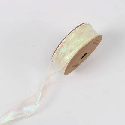 SM-Holographic Fish Tail Tulle,Bouquet Wrapping Ribbon,Floral Mesh Netting,Handcrafted Gift Edging,Minimalist Satin Ribbon,Floral Arrangement Packaging Materials