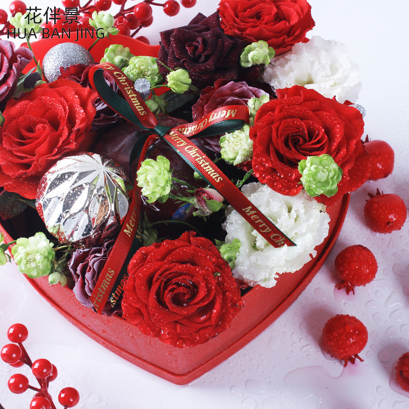 2pcs Heart Shaped Flower Box Floral Gift Boxes with Transparent Window Lids Luxury Style Flower Arrangements Valentines Day Jewe