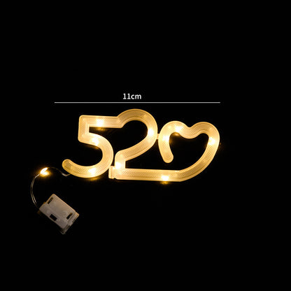 Party Ambience Lights Flower Packaging Bouquet Warm White Lights Happy Birthday Cake Decoration Lights Crown English Numbers Lights