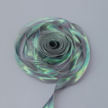 SJ-Gold Edging,Fish Tail Organza Ribbon,Polyester Organza Floral Ribbon,Cake Box Gift Box Bow,Packaging Woven Ribbon,Ribbon