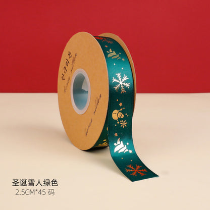 SC-Christmas Gift Wrapping,Ribbon,Colored Ribbon,Foil-Stamped DIY Gift Box,Decorative Satin Ribbon.Wholesale Floral Packaging Materials