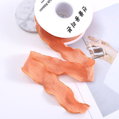 SP-fish-tail shaped ribbon，pleated shaped ribbon，wavy-edge organza ribbon，fresh flower packaging materials，bouquet ribbon
