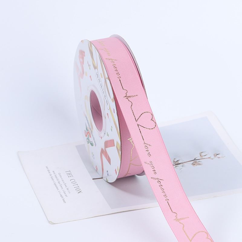 SN-Heartfelt pattern, gold foil ribbon with embossed texture