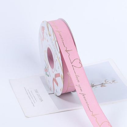 SN-Heartfelt pattern, gold foil ribbon with embossed texture