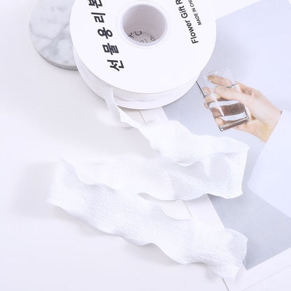 SP-fish-tail shaped ribbon，pleated shaped ribbon，wavy-edge organza ribbon，fresh flower packaging materials，bouquet ribbon