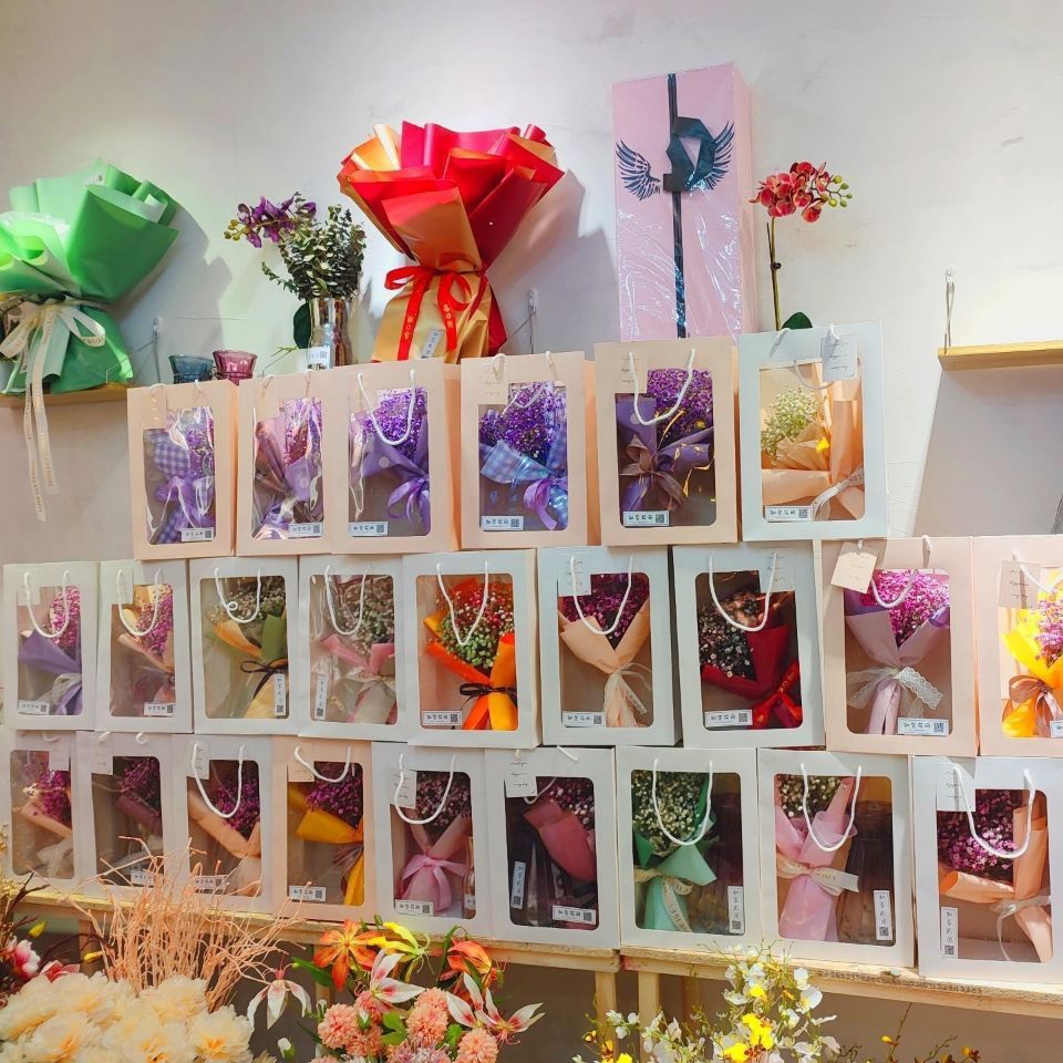 Flower display bag，Clear window tote bag，Gift bag