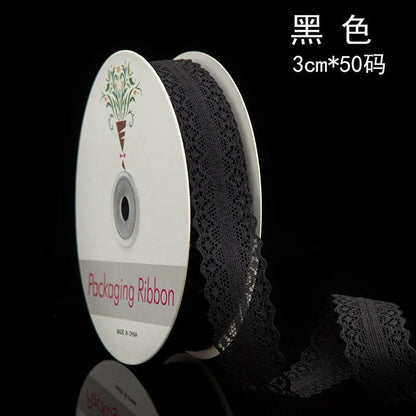 SR-3cm lace ribbon, garment and wedding dress accessories, fresh flower bouquets, gift bow ribbons, baking packaging.