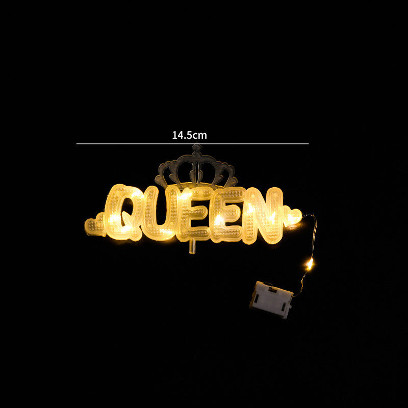 Party Ambience Lights Flower Packaging Bouquet Warm White Lights Happy Birthday Cake Decoration Lights Crown English Numbers Lights