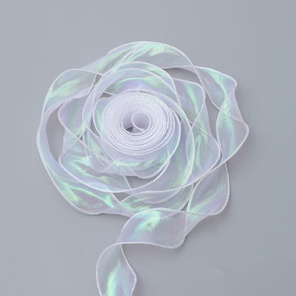 SM-Holographic Fish Tail Tulle,Bouquet Wrapping Ribbon,Floral Mesh Netting,Handcrafted Gift Edging,Minimalist Satin Ribbon,Floral Arrangement Packaging Materials