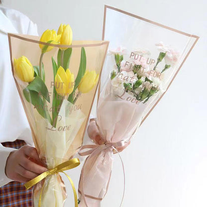 Transparent Waterproof Gold-Edged Simple Frame Flower Packaging Bag